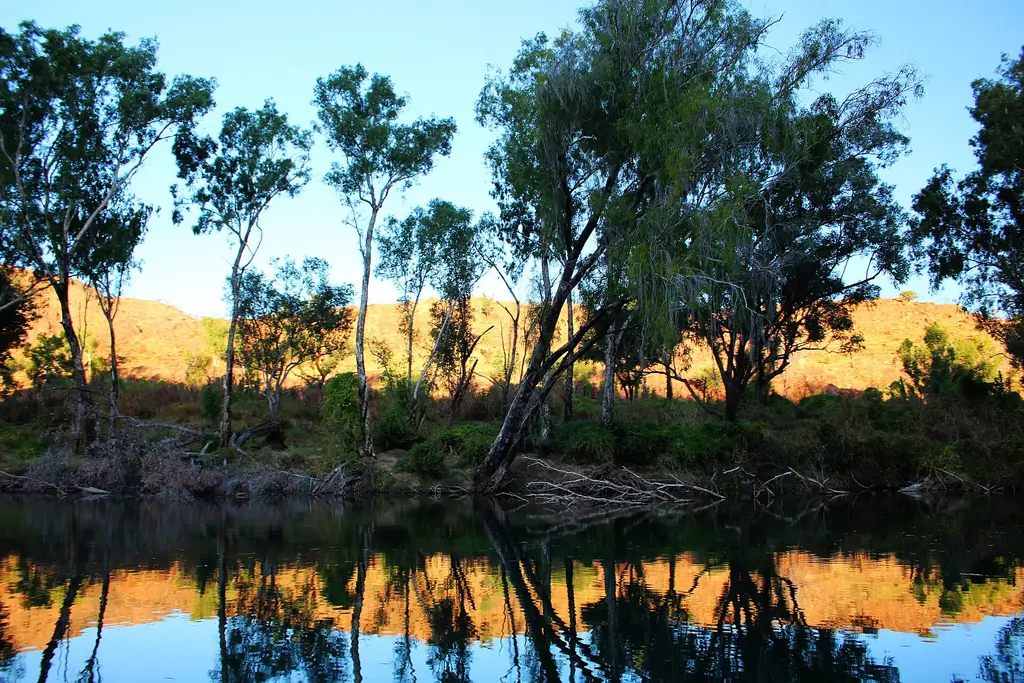 Ranges reflected in the still water of the Ord River
